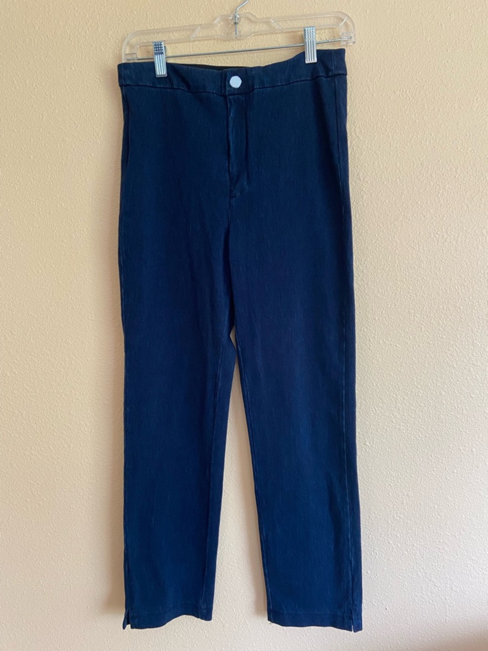 Women’s Lysee Blue Denim Trouser Pants High Waisted Size Medium Stretch